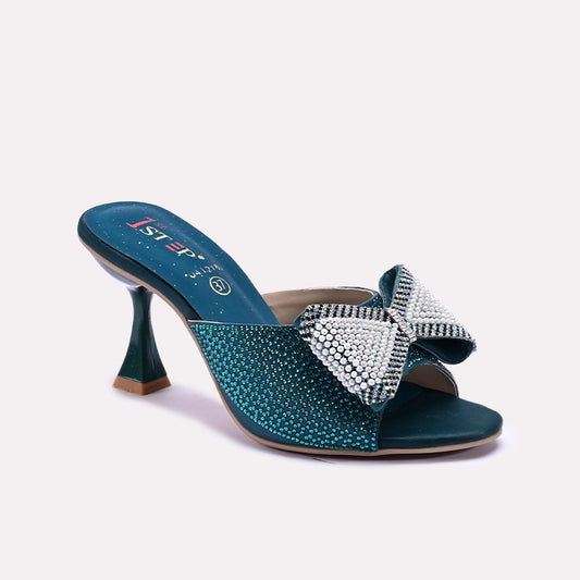 Green Pointed Heel Bridal Slippers 0412763