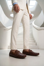 Halston Brown Textured Loafers 0130871