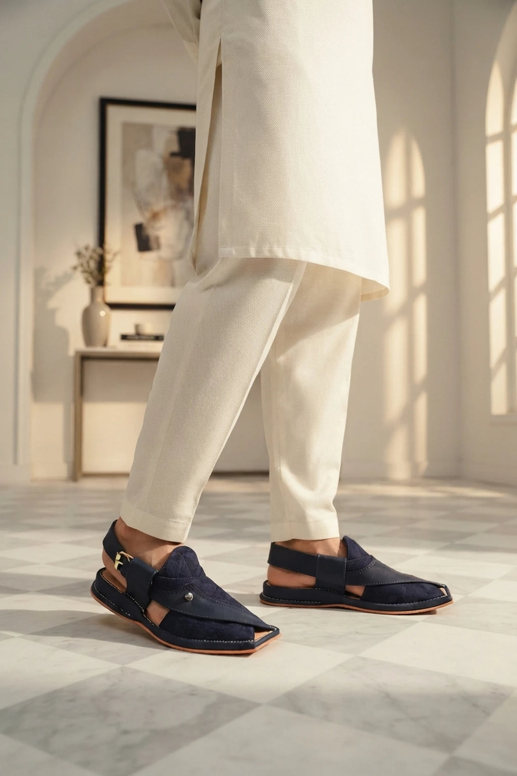 Kaptan Peshawari Sandal  Blue 0141000