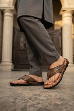 Khaki Casual Flip Flops For Men 0151099