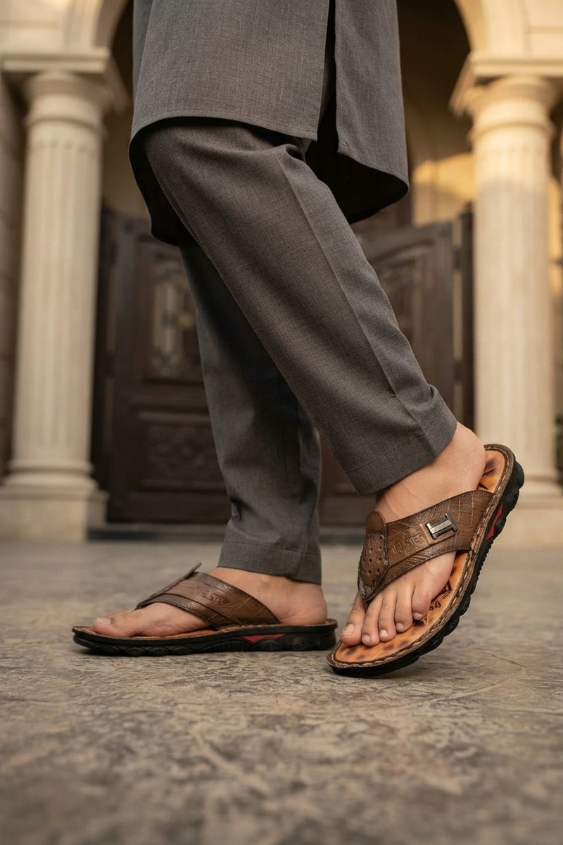 Khaki Casual Flip Flops For Men 0151099