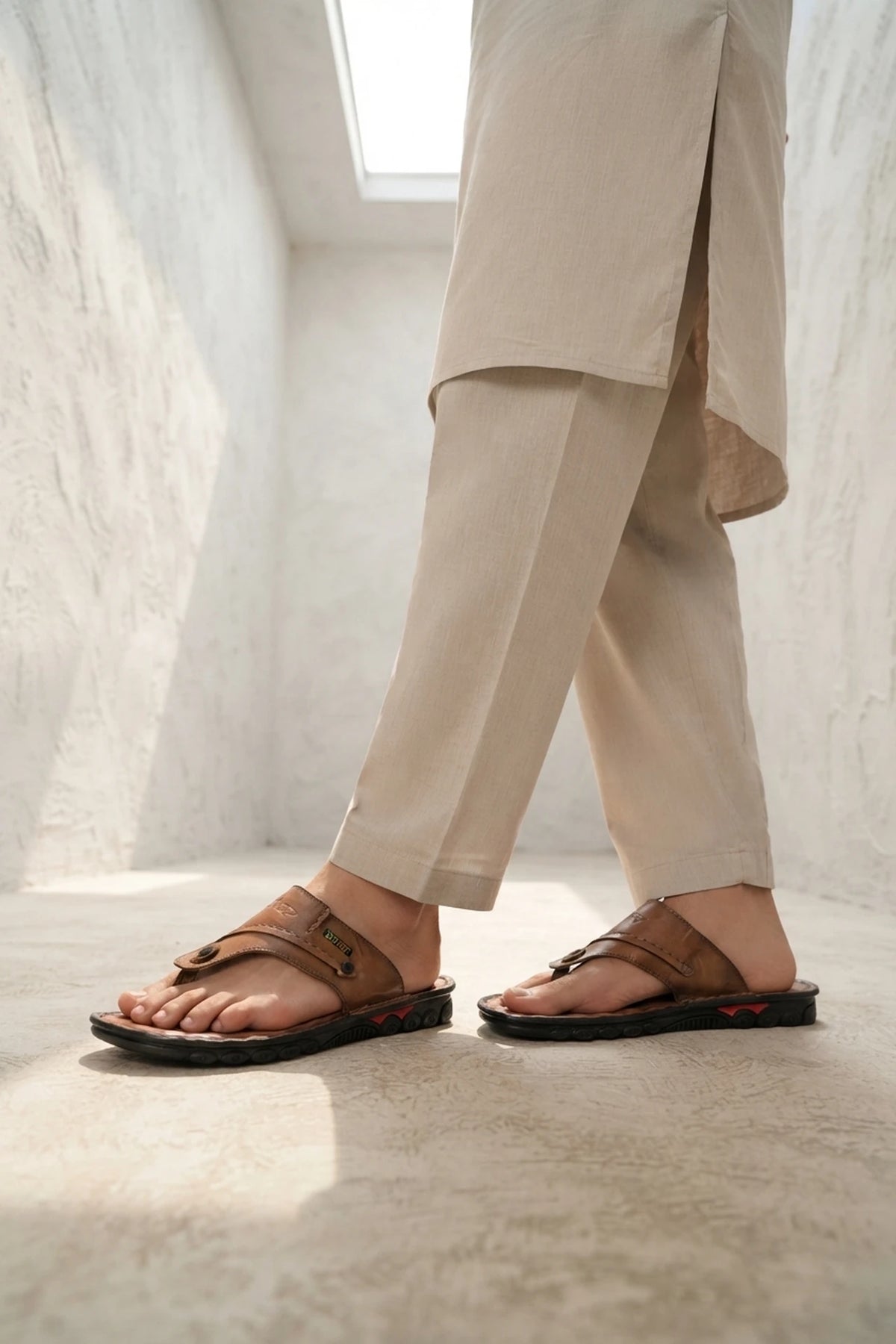 Khaki Casual Slippers For Men 0151142