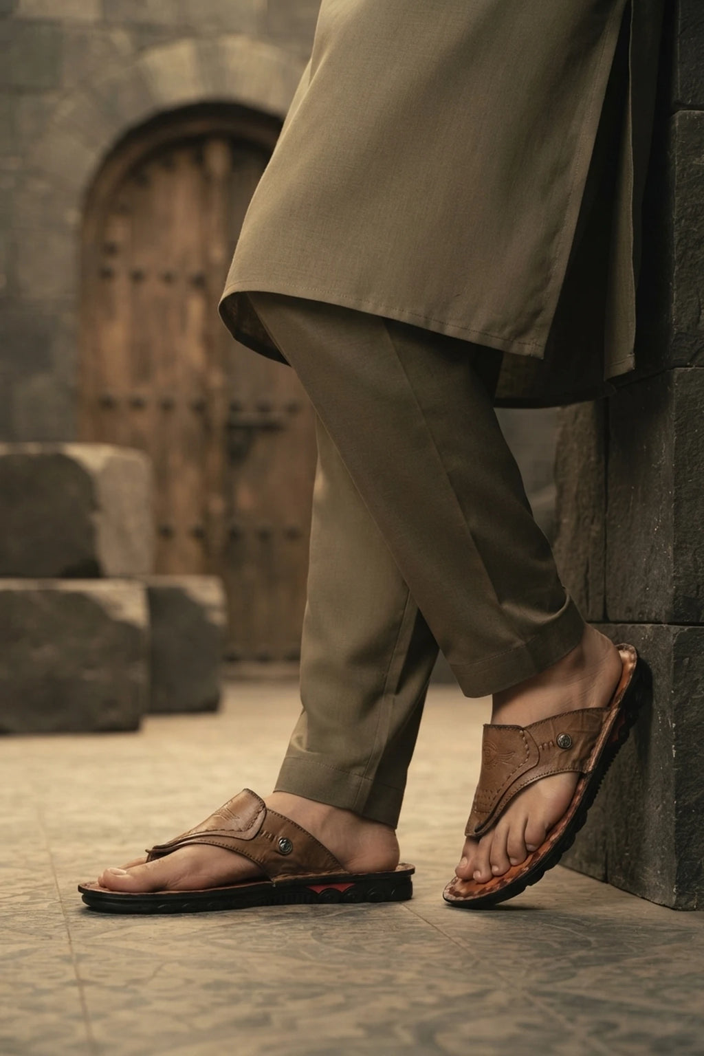 Khaki Mens Casual Slippers 0151143