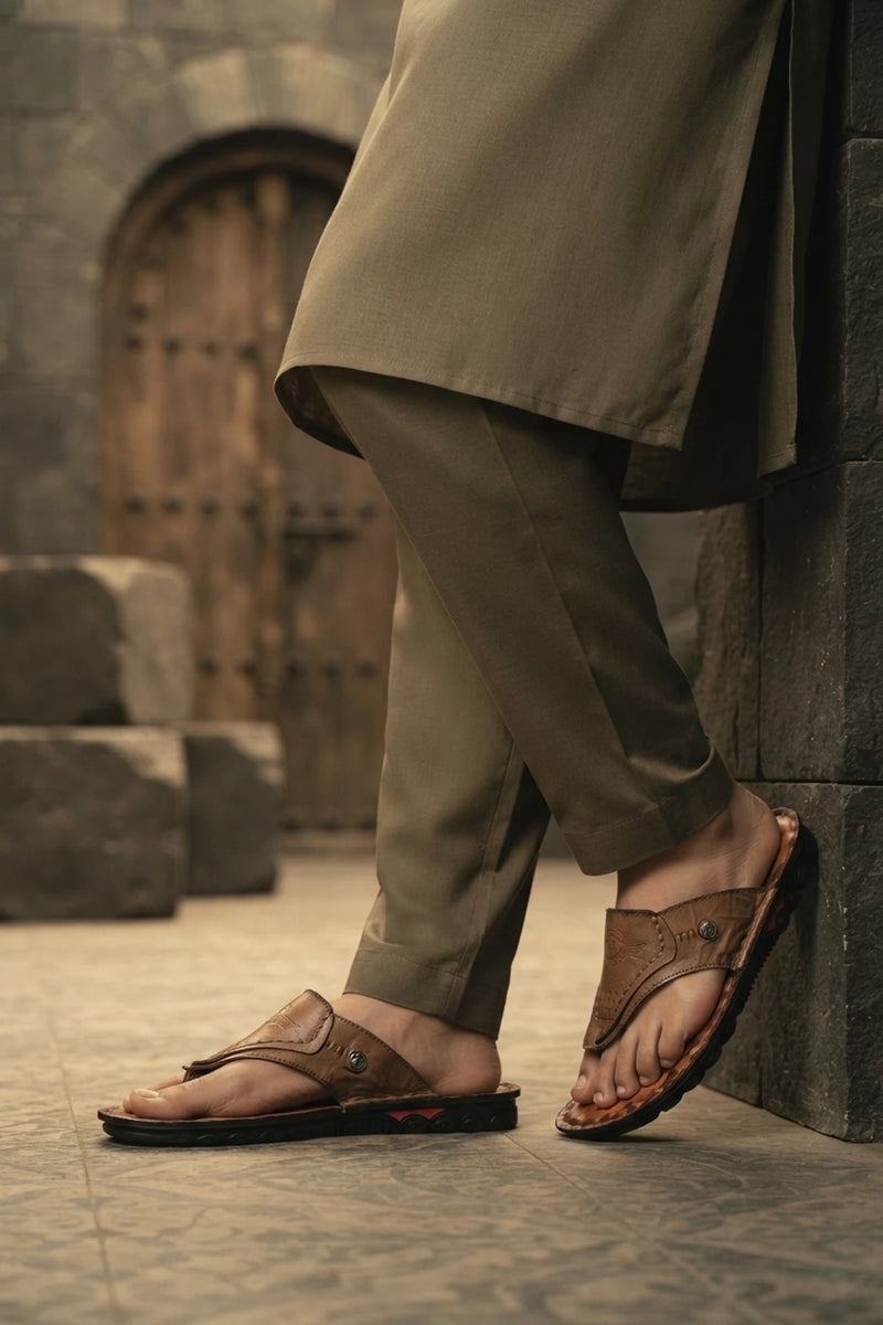 Khaki Mens Casual Slippers 0151143