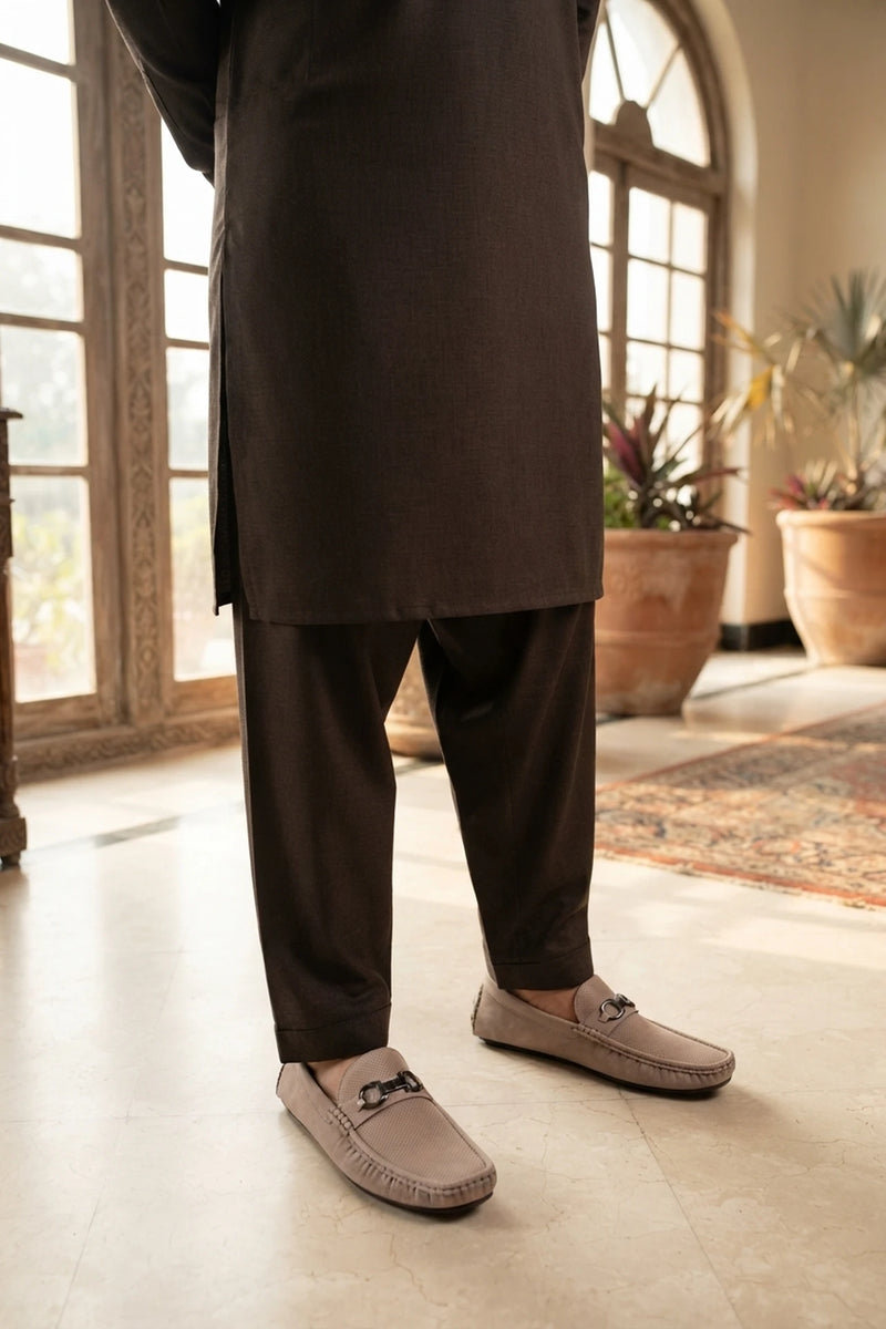 Khaki Perforated Horsebit Loafers 0130947