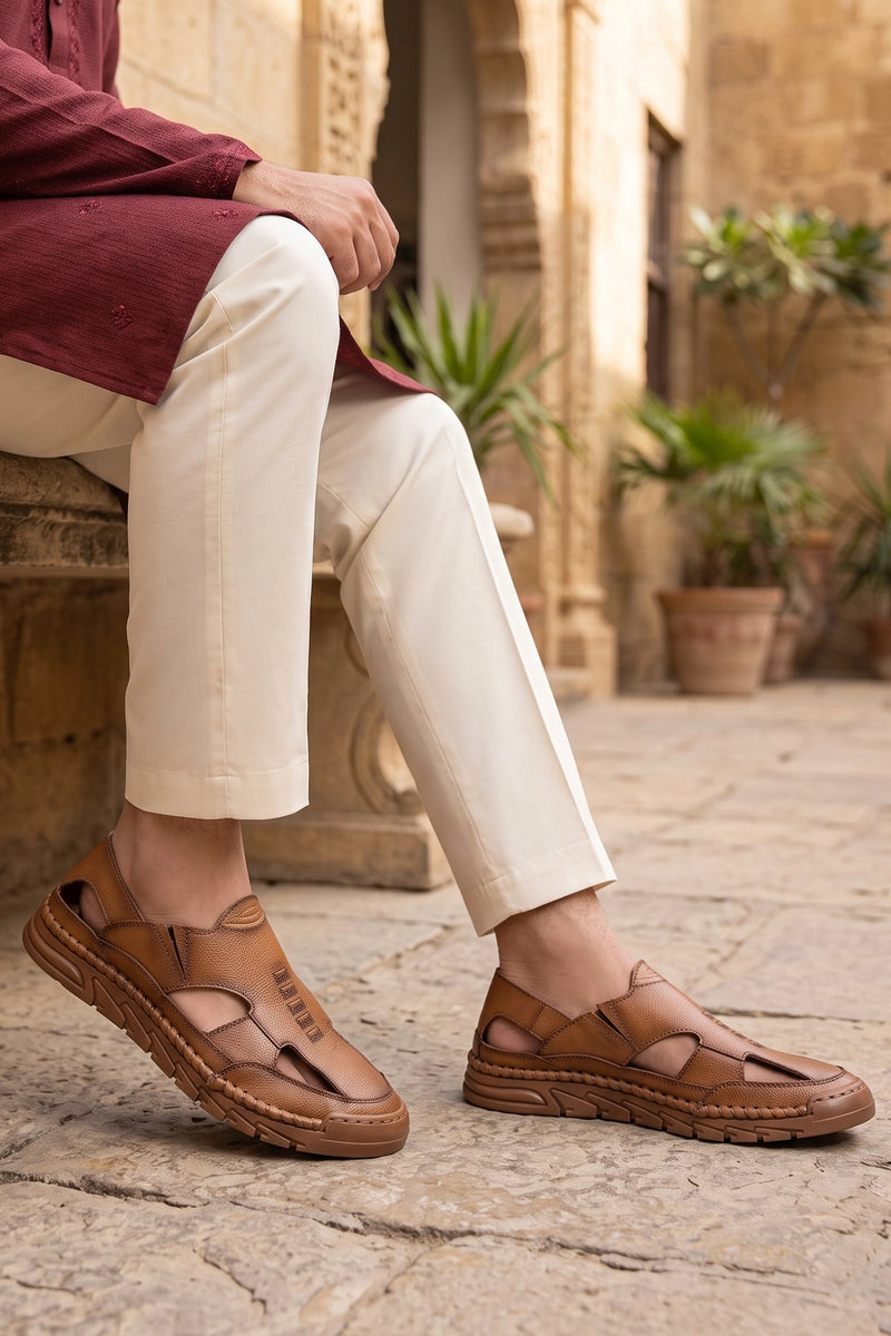 Khaki Roman Sandals For Men 0141190