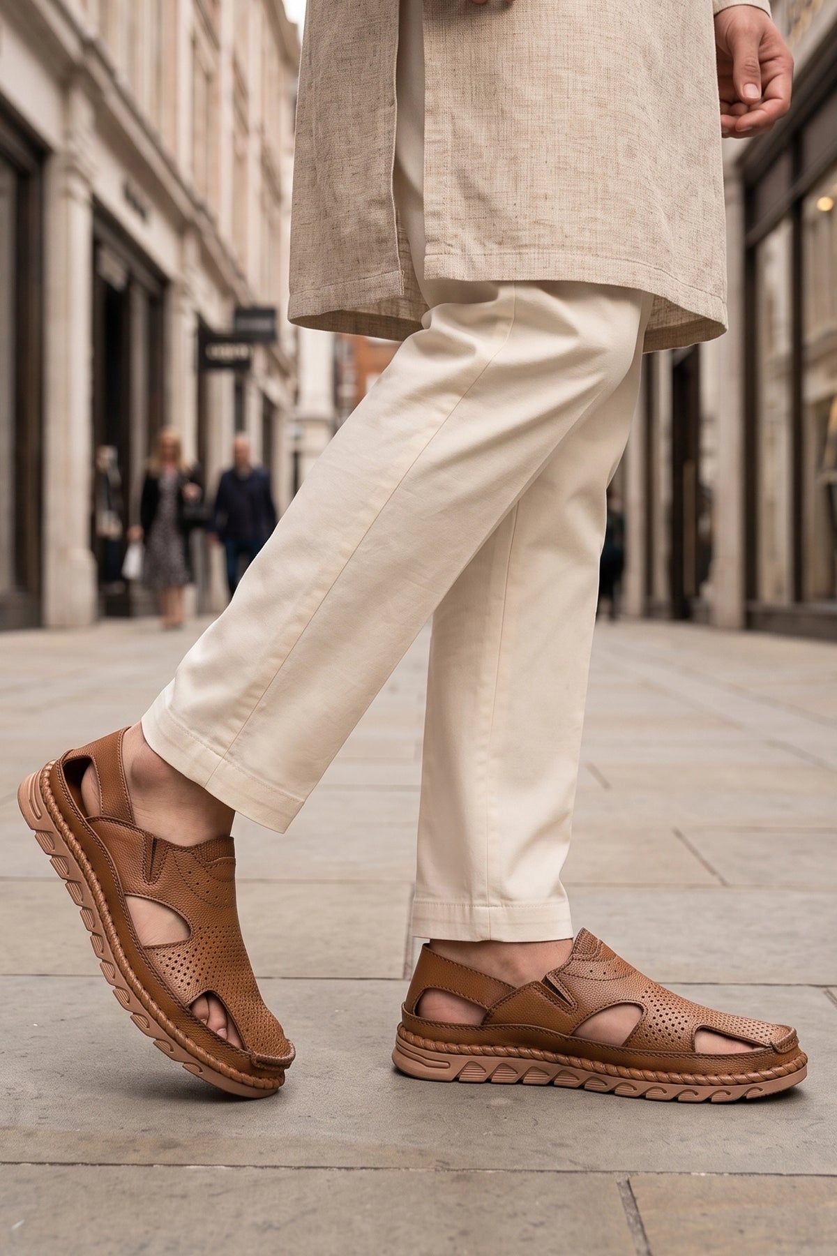 Khaki Roman Sandals For Men 0141191