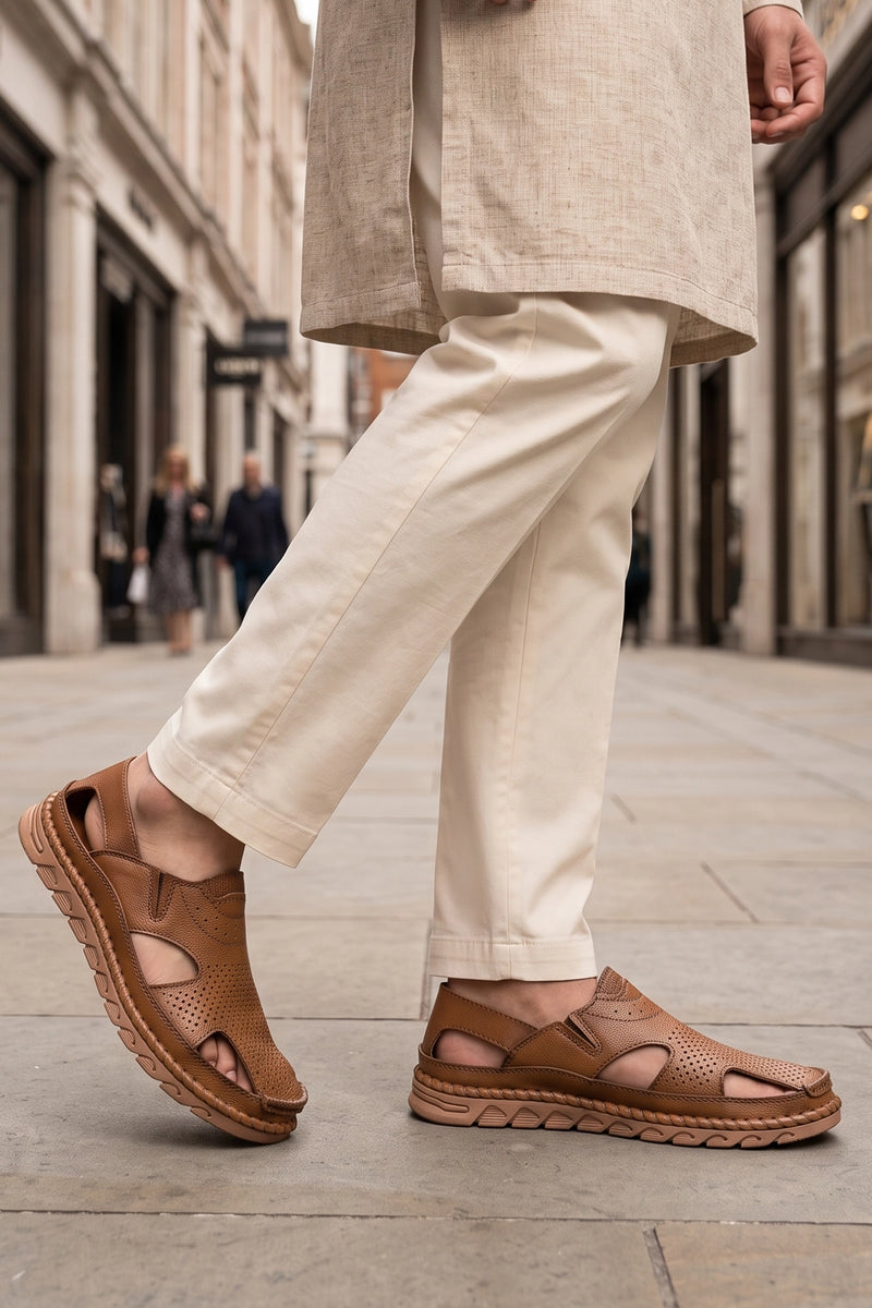 Khaki Roman Sandals For Men 0141191