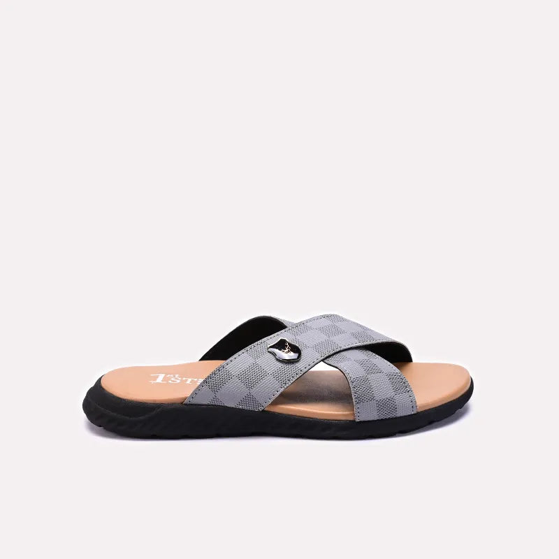 Gray Casual Slippers Boys