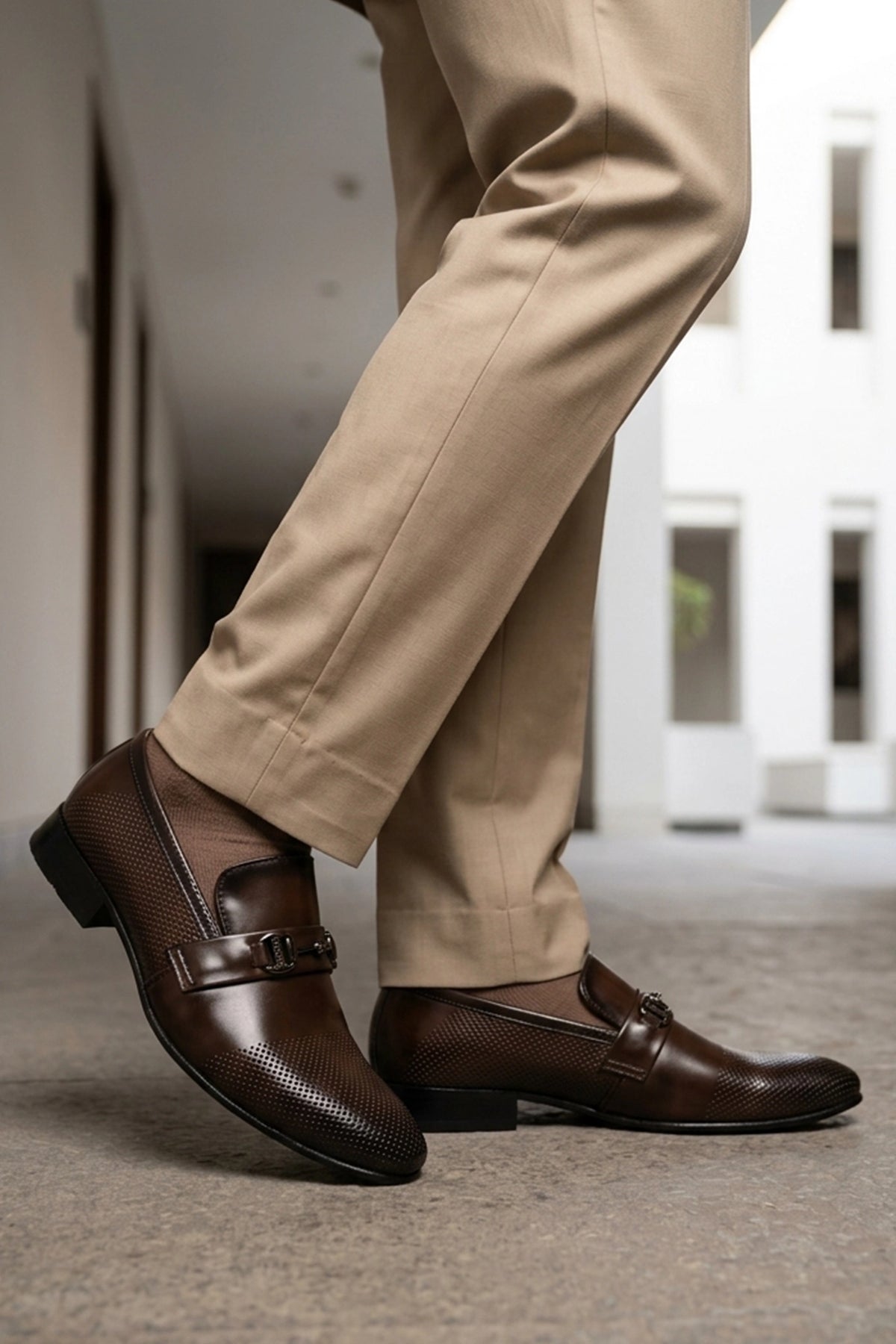 Kingswell Slip On Brown Dress Shoes 0111156
