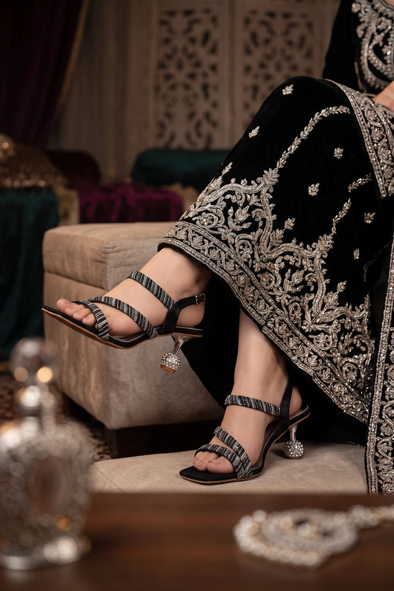 Luna Black Heel Sandals 0421131