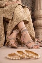Marcellina Gold Wrap Up Sandals 0421332