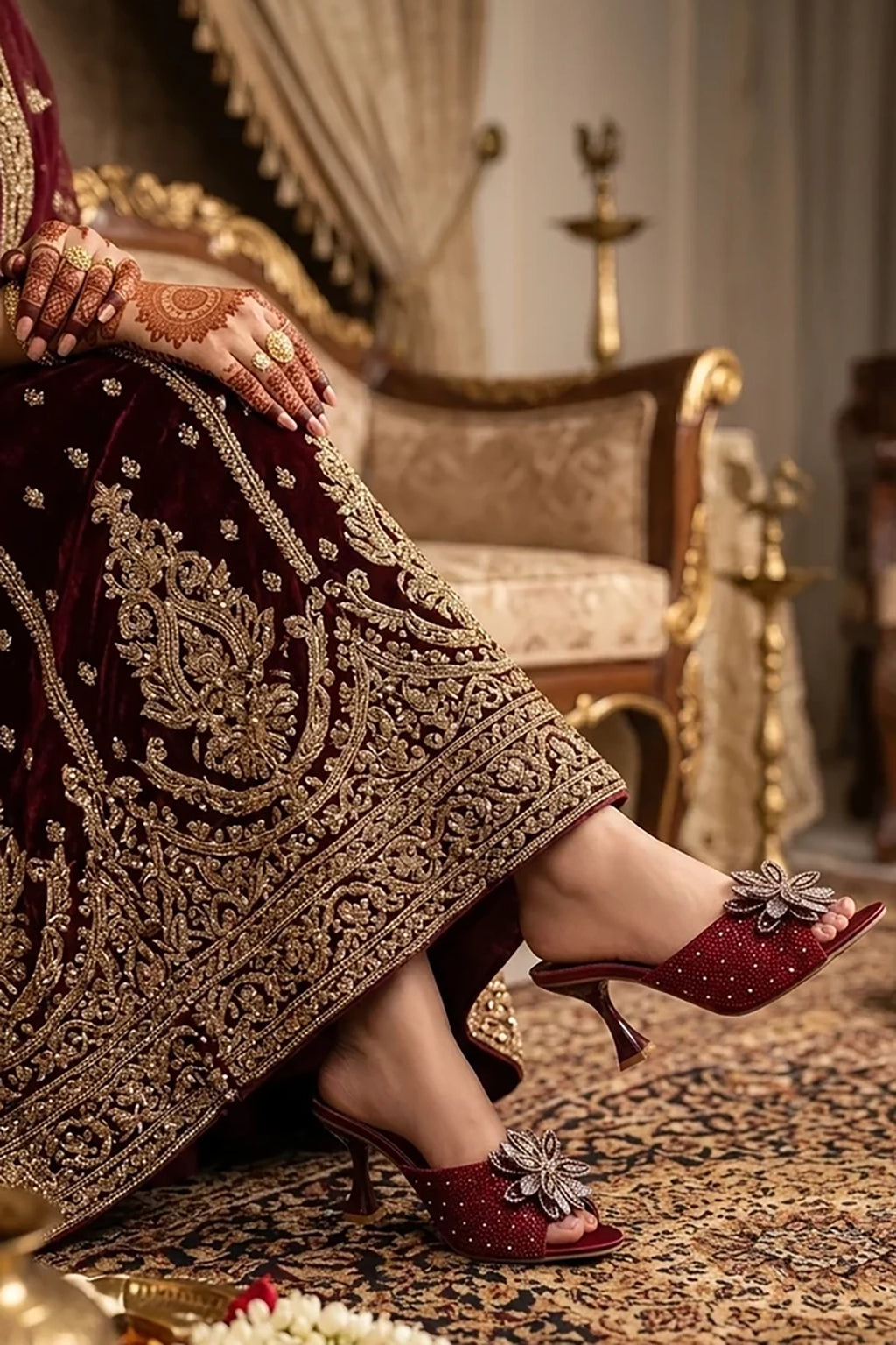 Maroon Bridal Slippers 0412762