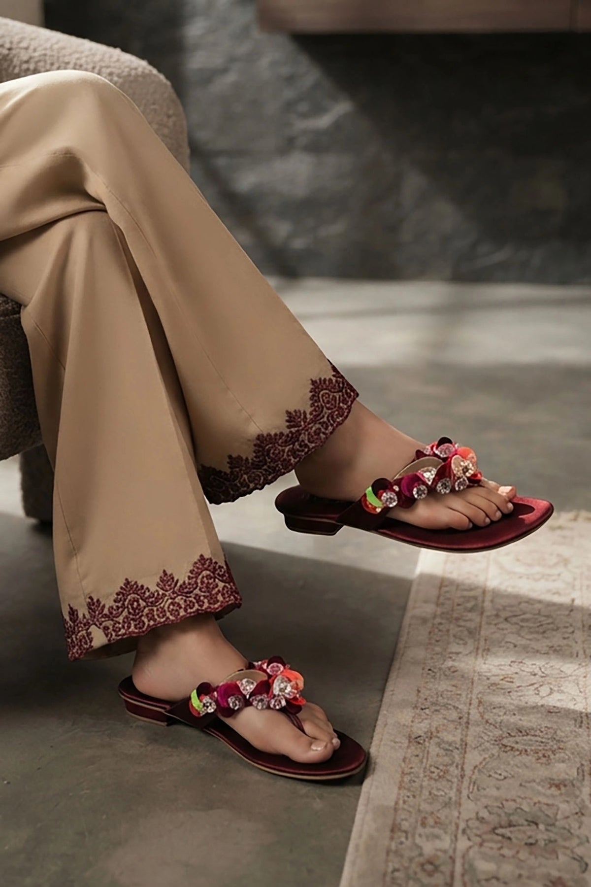 Maroon Fancy Slippers 0413248