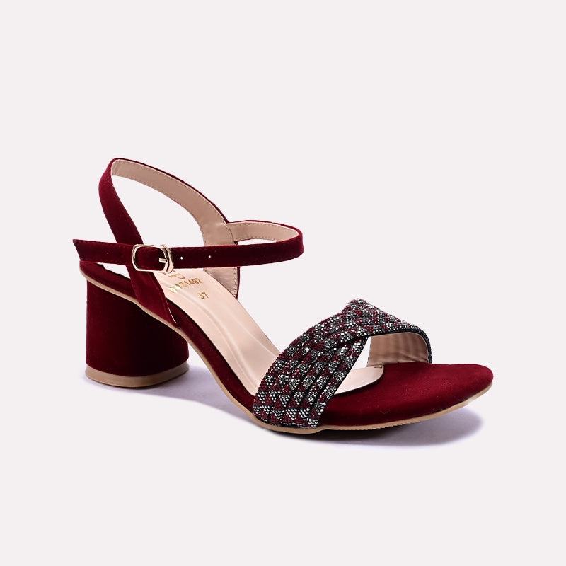 Maroon Fancy Heel Sandals 0421492