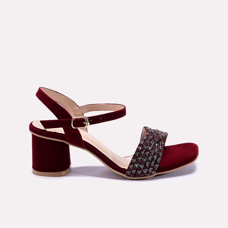 Maroon Fancy Heel Sandals 0421492