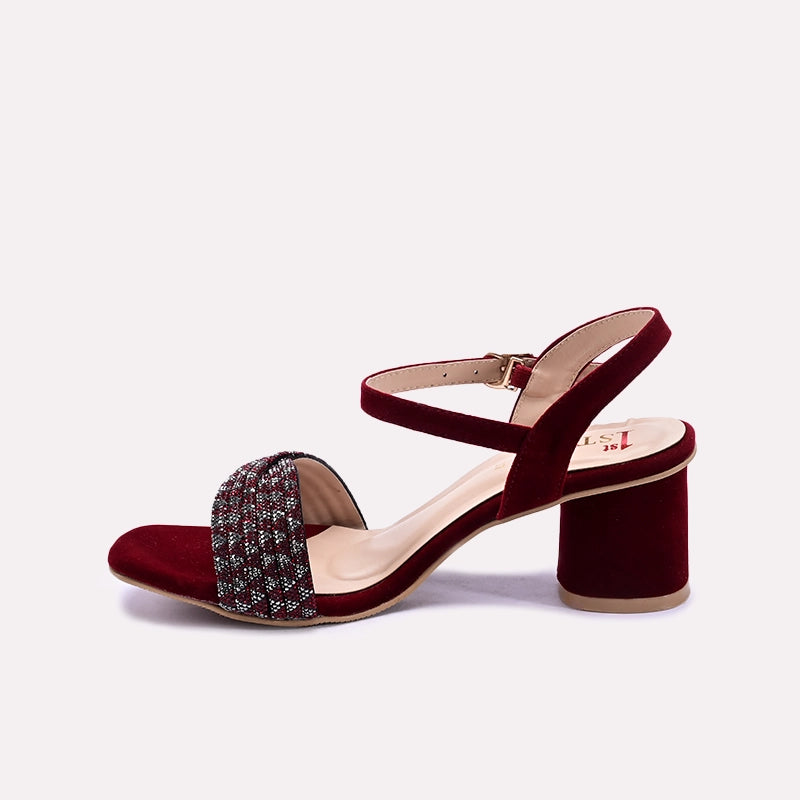 Maroon Fancy Heel Sandals 0421492