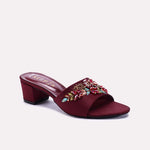 Maroon Fancy Heel Slippers