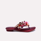 Womens Maroon Fancy Slippers