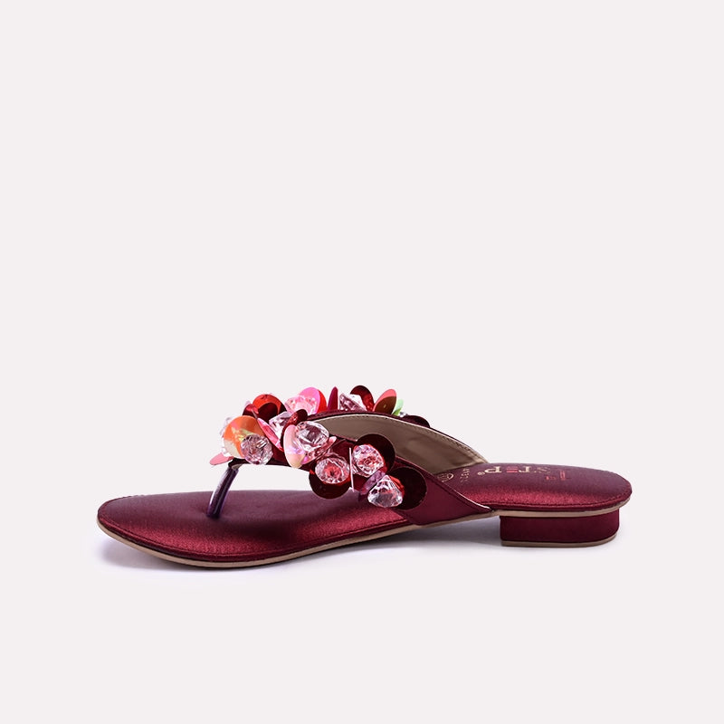 Maroon Fancy Slippers for Womens