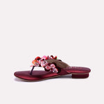 Maroon Fancy Slippers for Womens