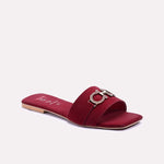 Maroon Flat Casual Slippers 0412816