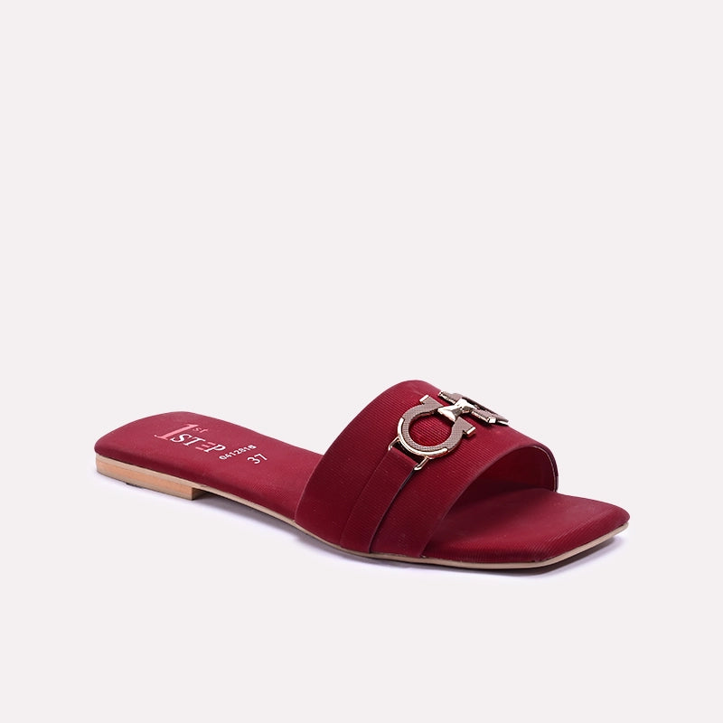 Maroon Flat Casual Slippers 0412816
