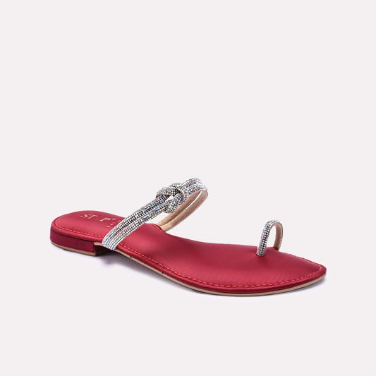 Maroon Flat Fancy Slippers 0412872