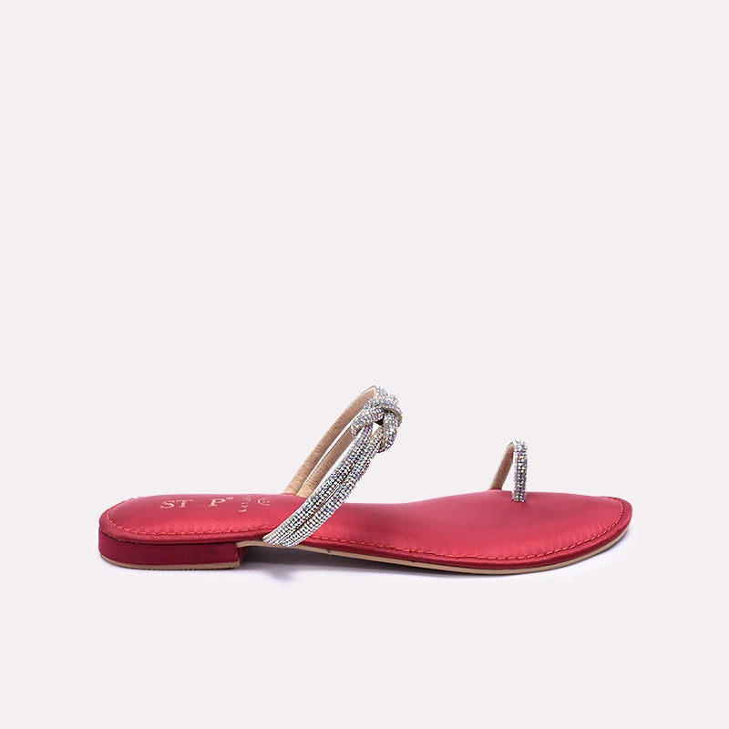 Maroon Flat Fancy Slippers 0412872