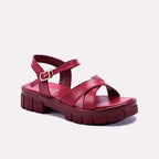 Maroon Thick Sole Casual Sandals