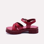 Maroon Thick Sole Casual Sandals for Women