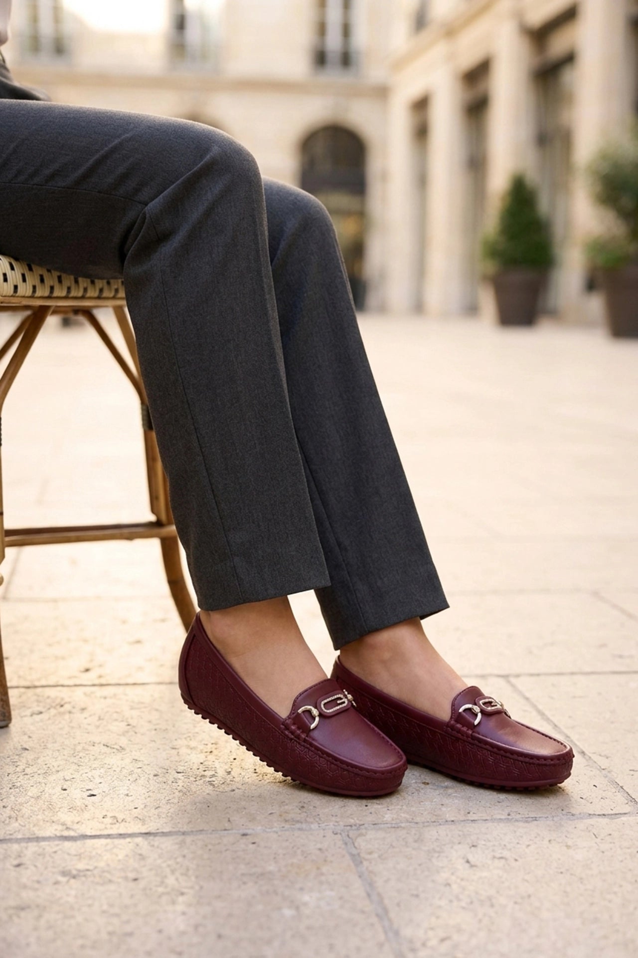 Moccasin Shoes Maroon 0440972