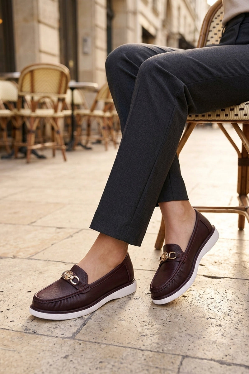 Moccasin Shoes Maroon 0440991