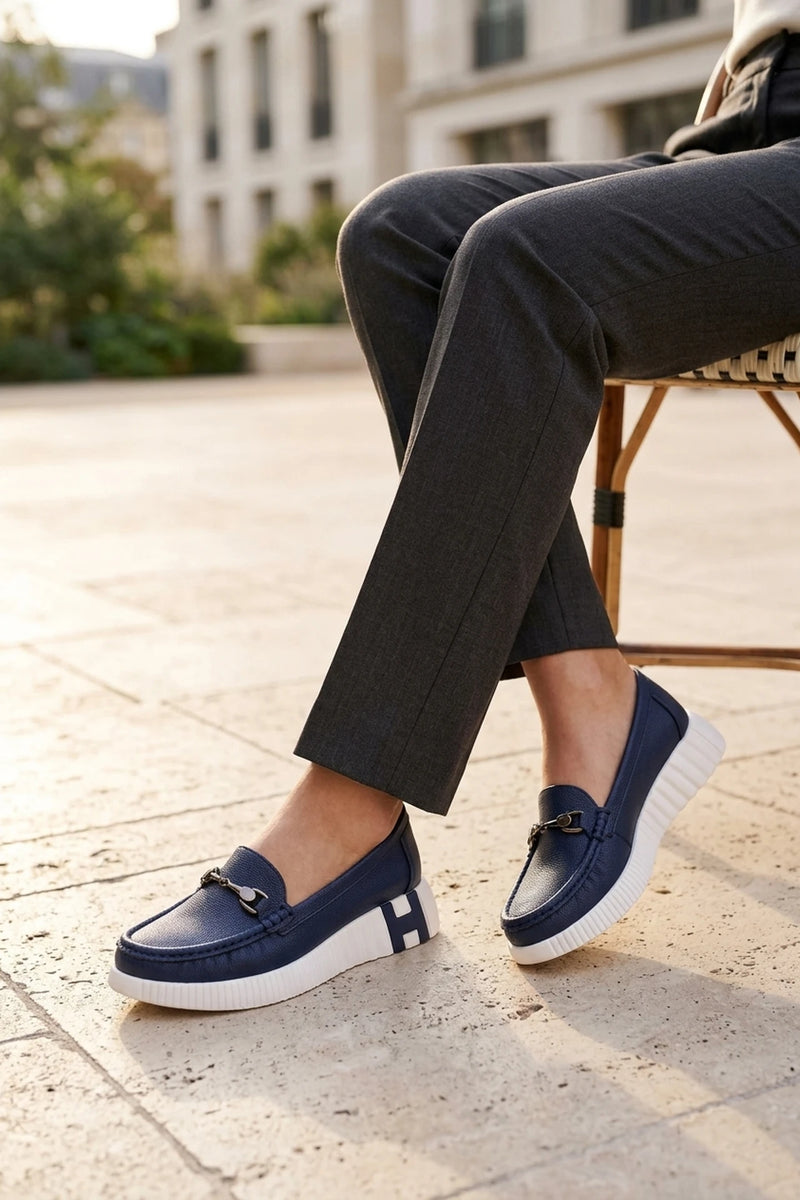 Moccasin Shoes Navy Blue 0440942