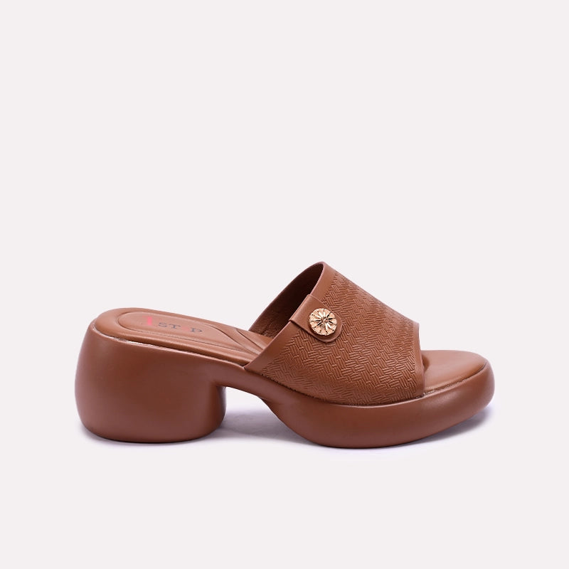 Mustard Chunky Casual Slippers 0413245