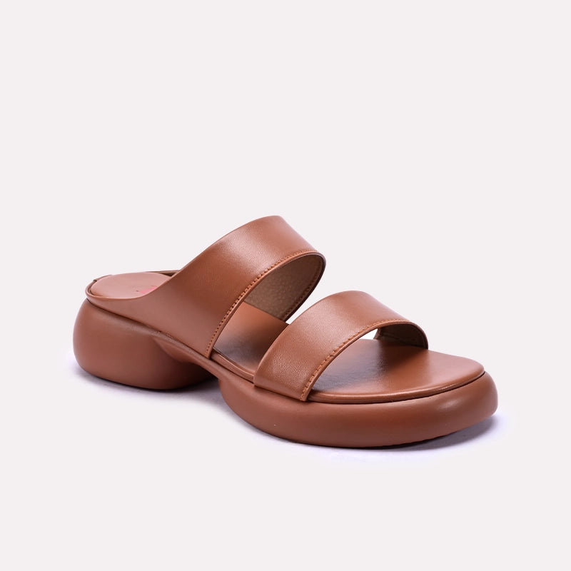 Mustard Double Strap Chunky Casual Slippers