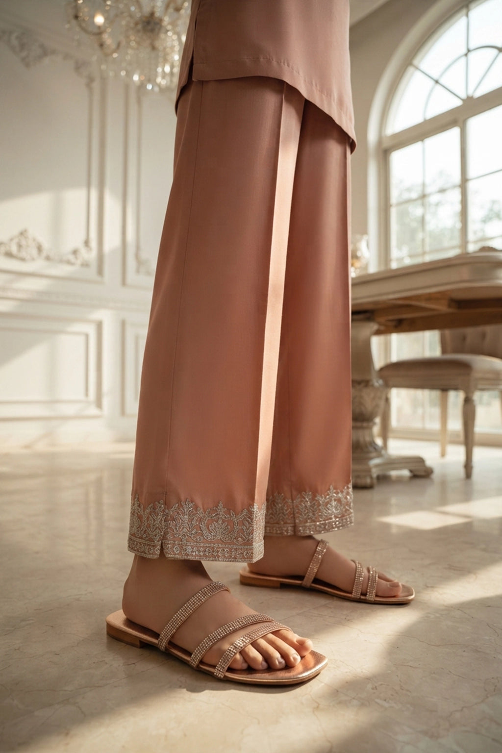 Peach Fancy Flat Slippers 0412789