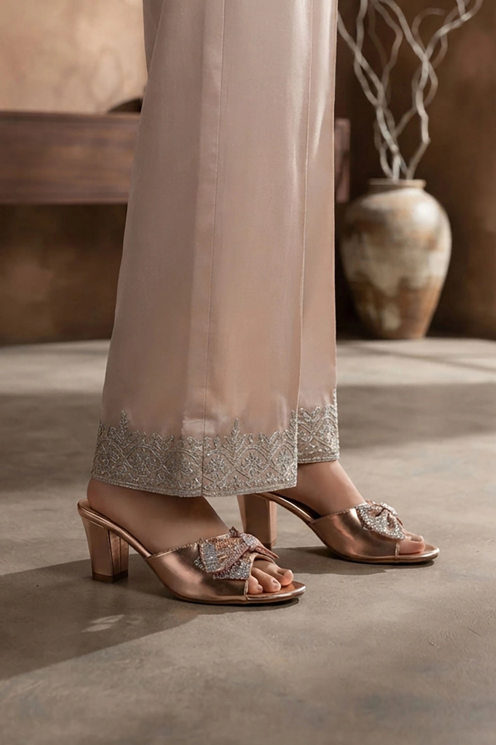 Peach Fancy Heel Slippers 0412779