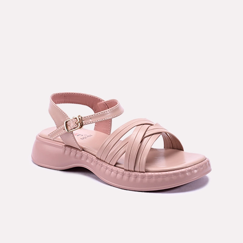 Peach Chunky Casual Sandals