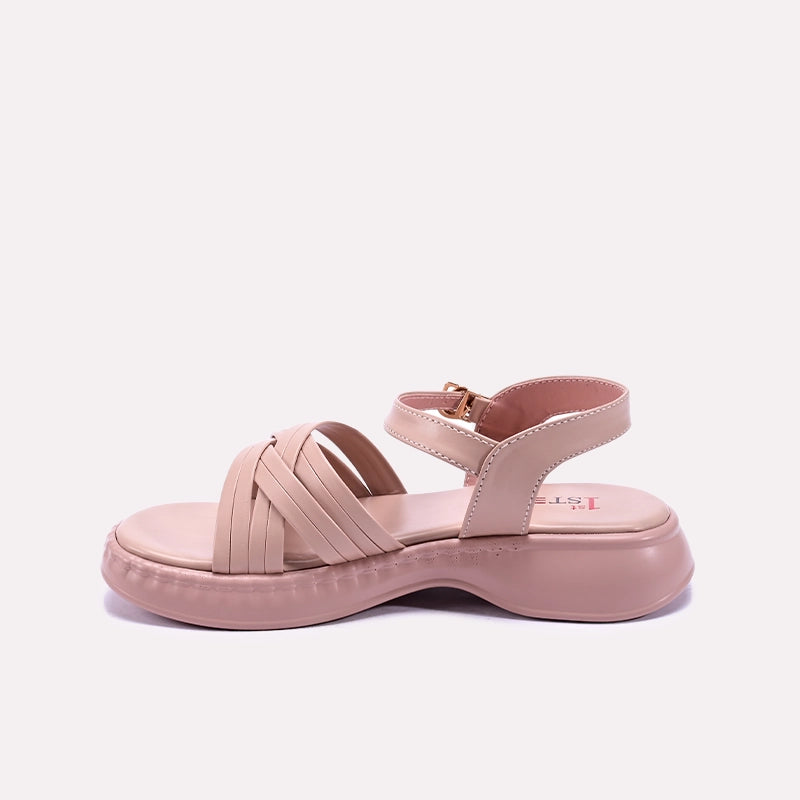 Peach Chunky Casual Sandals for Women