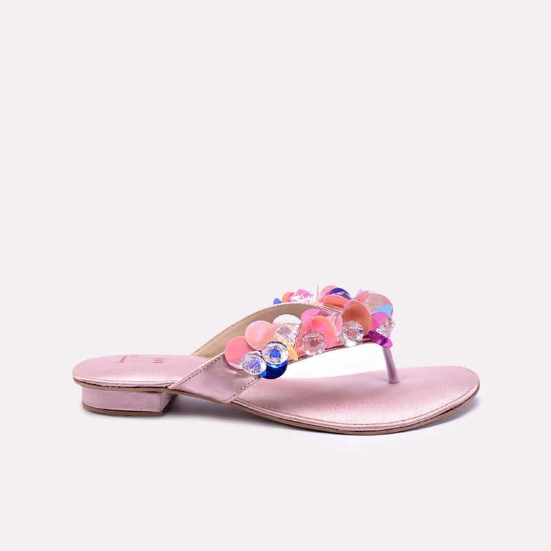 Womens Peach Fancy Slippers