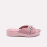 Womens Pink Comfy Casual Slippers
