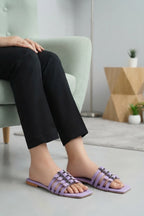Purple Casual Flat Slippers 0412822