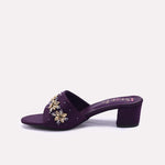 Purple Fancy Heel Slippers for Women