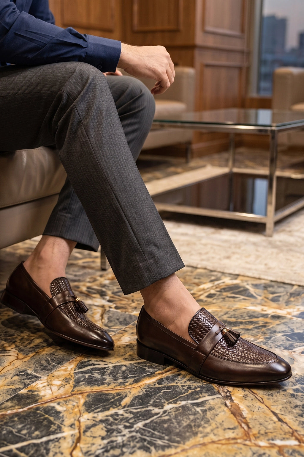 Quest Brown Formal Tassel Shoes 0111144