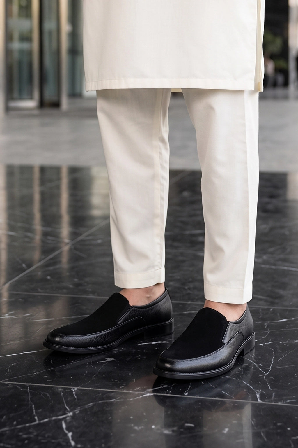 Quincy Black Formal Velvet Shoes 0111111