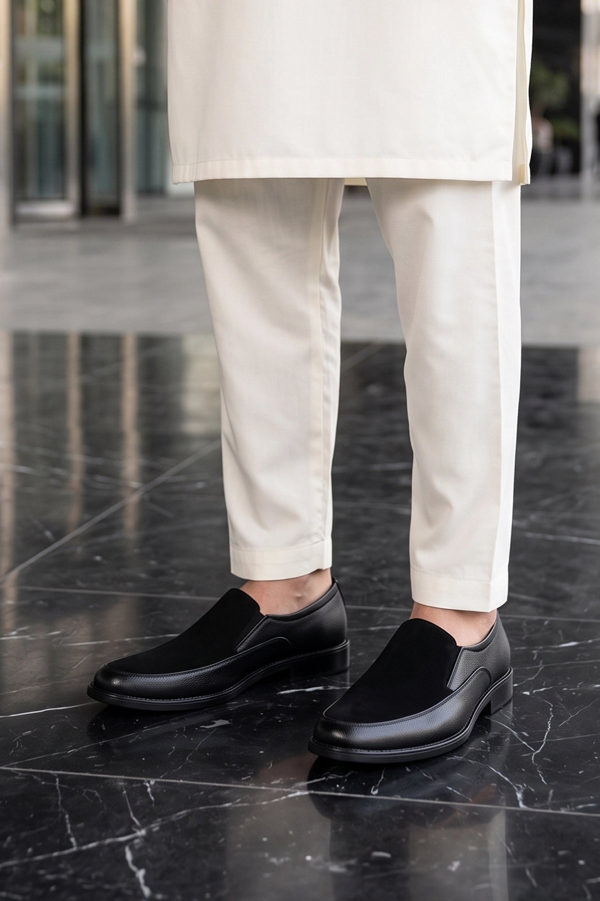 Quincy Black Formal Velvet Shoes 0111111