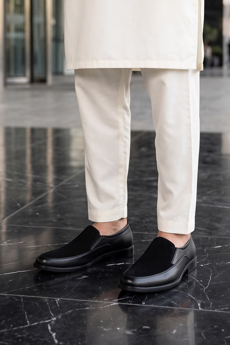Quincy Black Formal Velvet Shoes 0111111