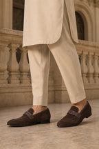 Rogue Brown Formal Velvet Loafers 0111289