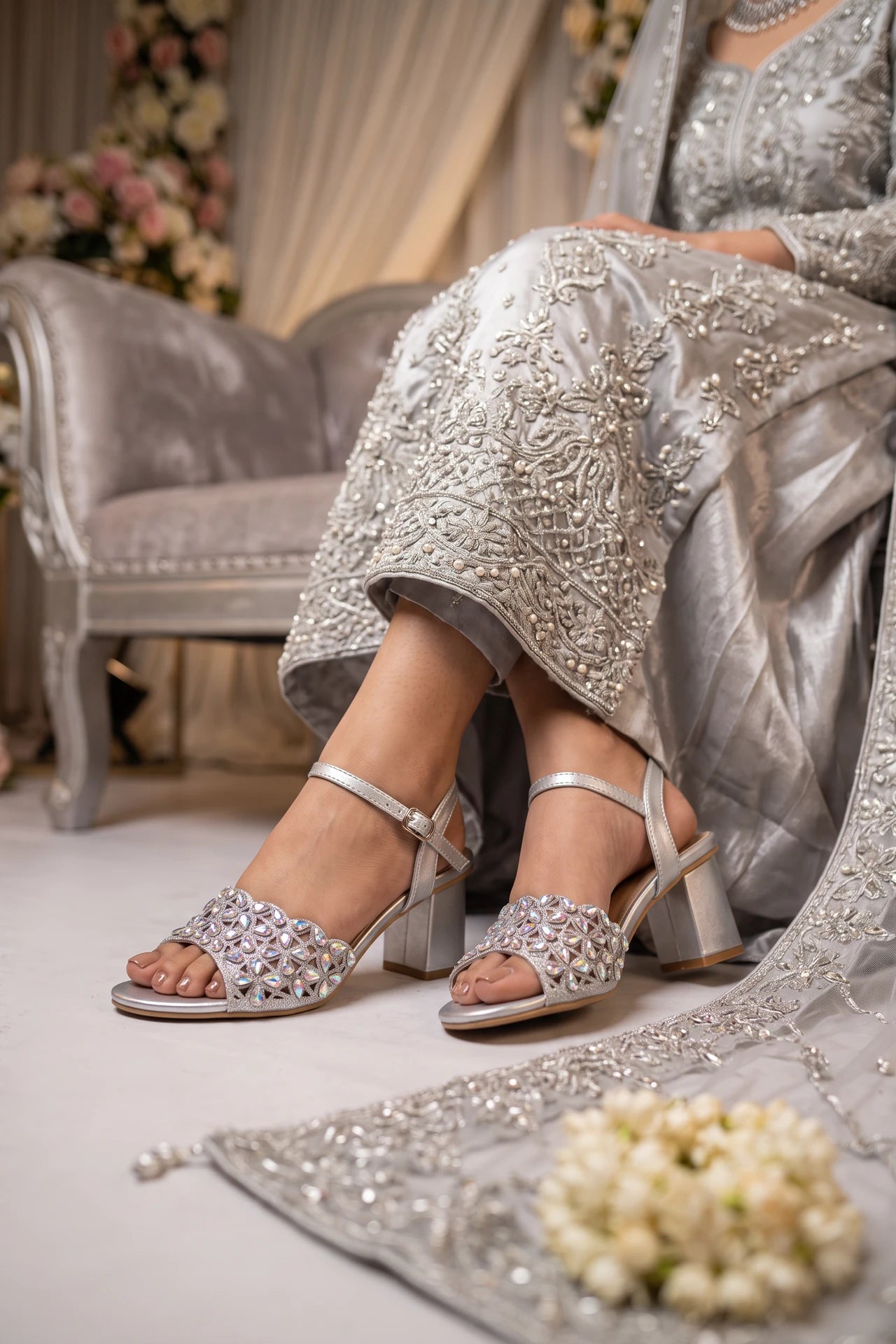 Silver Bridal Sandals 0421300